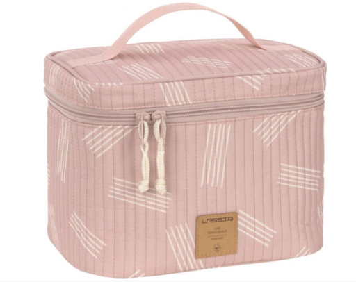 [425193] TOILETTAS, Nursery Caddy To Go, Stripes rose, roze/ecru, uni/all over streepjesprint, polyester, rits, 2021