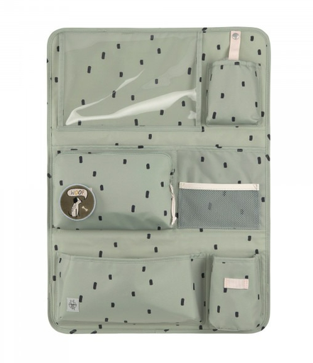 [436719] ORGANISER VOOR IN DE WAGEN, Happy Prints, Car Wrap-to-Go, light olive, aop motief, met 8 vak(ken), 44x56cm