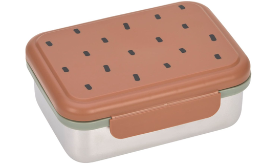 [438042] Laessig | Brooddoos Lunchbox Happy Prints Caramel Stainless Steel