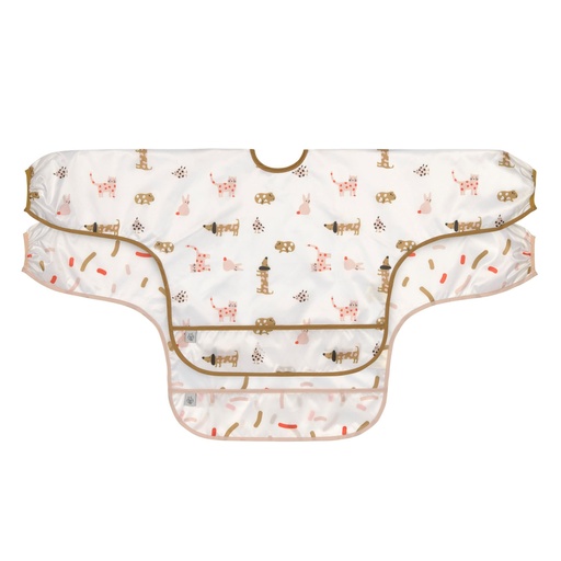 [451446] SLABBETJE, Little Mateys spicey orange, met mouwen, met kruimelv., waterdicht, 2 stuk(s), Long Sleeve Bib, 2023