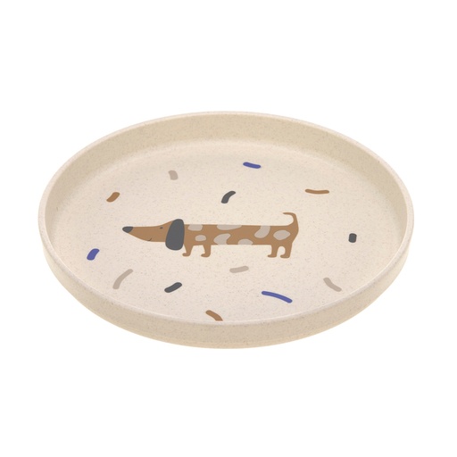 [451463] PLAT BORD, Little Mateys royal blue, Plate, aop motief/print hond, PP/Cellulose, 1 stuk(s), 2023