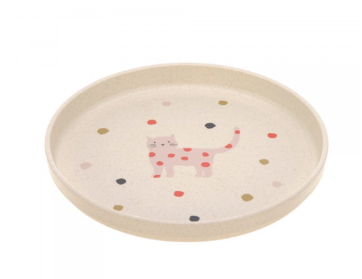 [451464] PLAT BORD, Little Mateys spicey orange, Plate, rond, aop over stippen/print kat, PP/Cellulose, 1 stuk(s), 2023