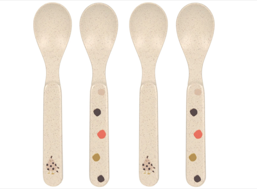 [451471] LEPEL, Little Mateys spicey orange, Spoon Set, all over stippen print/print vogel, van 6 maand, bestek, 2023