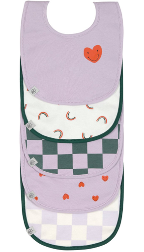 [474186] SLABBETJE, Happy Rascals Heart, lavender , Value Pack, velcrosluiting, badstof/ kunststof , waterdicht, 5 stuk(s), 2023