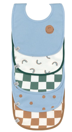 [474187] SLABBETJE, Happy Rascals Smile, sky blue, Value Pack, velcrosl., badstof/ kunststof , waterdicht, 5 stuk(s), 2023