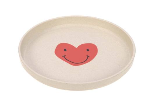 [474198] PLAT BORD, Plate, Happy Rascals Heart, lavender, rond, rood/ecru, print hartje, PP/Cellulose, 2023