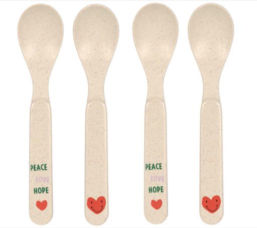 [474206] LEPEL, Spoon Set, Happy Rascals Heart, lavender, rood/ecru, print hartje/print tekst, van 6 maand, bestek, 2023