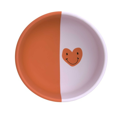 [474210] KOM, Silicone Bowl, Happy Rascals Heart, rond, lavender, rood/paars, print hartje, siliconen, 1 stuk(s), bord, 2023