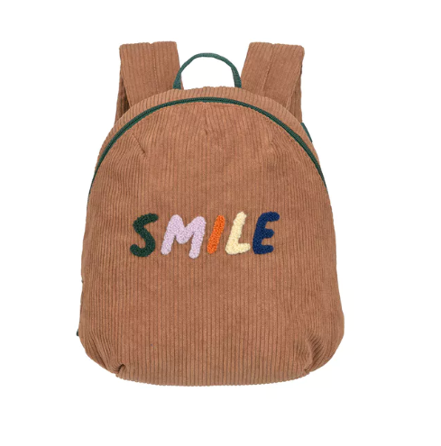 [484222] RUGZAK, Little Gang, Tiny Cord, smile caramel, bruin, smile, 3.5L, 26.5x26.5x10cm