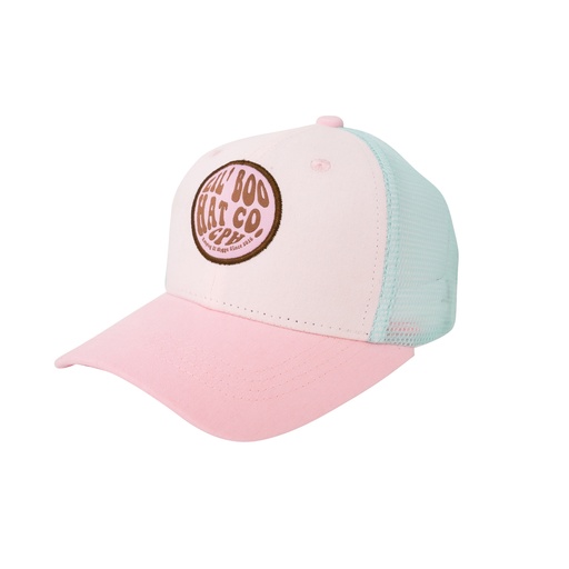 [482108] PET, Trucker Cap, pink/turqoise, 9-18m, boys/girls, roze/blauw, uni, appl tekst, velcrosluiting, muts