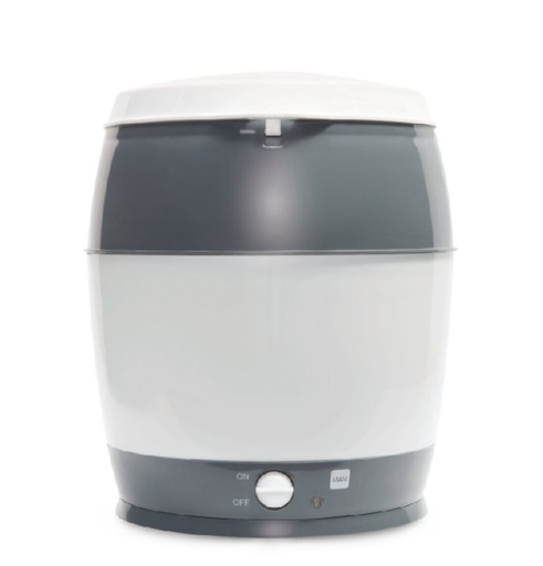 [394108] STOOMSTERILISATOR, grey, wit/grijs, vr 9 standaardfl, vr 7 breedhalsfl, ook vr toebeh, sterilisator, 2023/2024