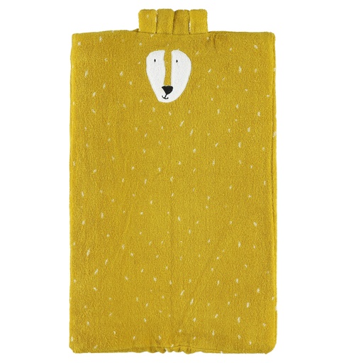 [418285] WASKUSSEN HOES, Mr. Lion, geel, all over stippenprint, brod leeuw, appl manen, badstof, 45x70cm, Bathtime, 2023-2024