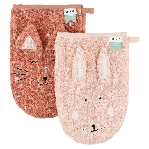 [463121] Trixie | Washandje Mrs. Cat/Mrs. Rabbit Roze 2-Pack 