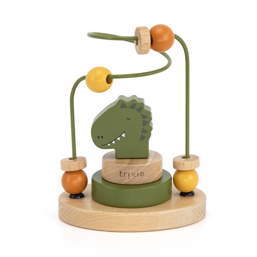 [463125] STAPELPYRAMIDE, Kralenframe, Mr. Dino Playtime, groen, dino, hout, +activities , educatief speelgoed