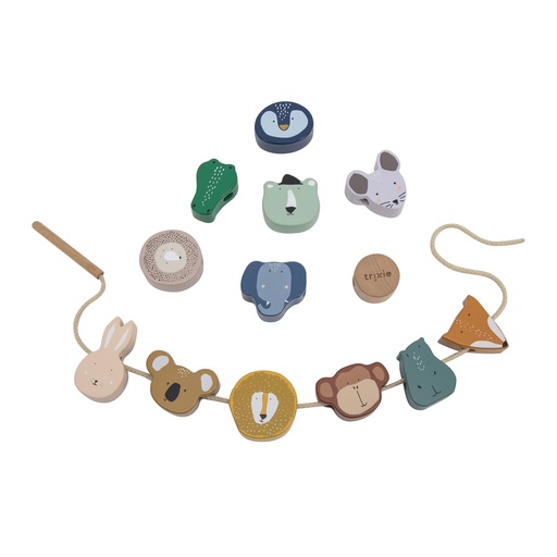 [463132] Trixie | Educatief Speelgoed Rijgkralen Dieren Hout 20x12,5x5cm 