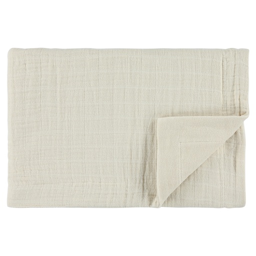 [475691] DEKEN, 75x100cm, Bliss beige, ecru, uni/uni, tetra/teddy, bio katoen, voor wieg, (065), 2023-2024