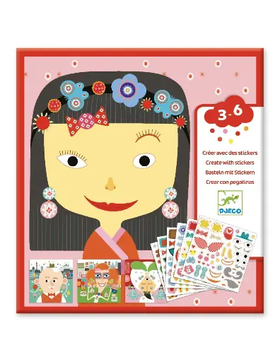 [94680697] Djeco stickers gezichten creÃ«ren