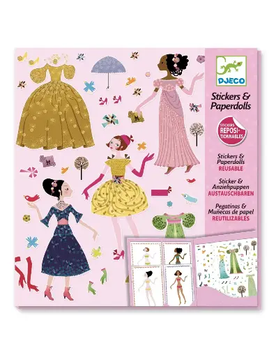[94702984] Djeco stickers en aankleedpoppen jurken 4-8 jr