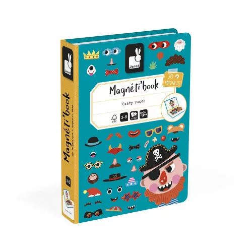 [94703581] Janod | Magneetboek Gekke Gezichten Jongens 3-8Y
