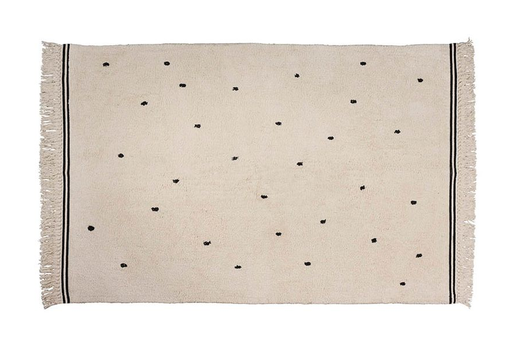 [469687] Tapis Petit | Kamertapijt Emily Dots Cream All over Stippen Rechthoek Model Katoen Zwart/Ecru 120x170cm