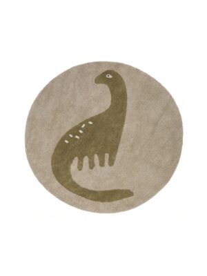 [473267] KAMERTAPIJT, Dex, groen/bruin, dino print, rond model, getuft katoen, 130cm