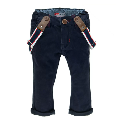 [315284] BROEK, Classic, marine, M:62, boys, blauw, uni/met bretellen, boord knopensluiting