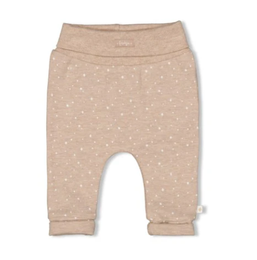 [483106] BROEK, taupe melange, M:68, bruin, boys/girls, aop stip, single jersey, boord aansl., The Magic Is In You