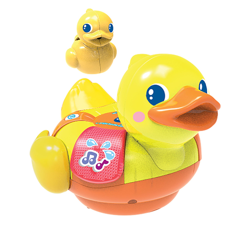[394794] BADSPEELGOED, Waterpret Eend, speelgoed, Waterpret dieren, geel, geel, kunststof, +muziek, +activities, vanaf 12 maanden