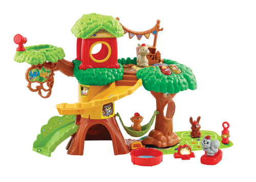 [438922] SPEELSET, Ontdek & Speel Boomhut, Zoef Zoef Dieren, multikleur, boomhut, kunststof, +muziek, +activities, 12M+