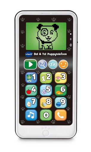 [438923] MULTIMEDIA, Bel & Tel Puppytelefoon, wit, kunststof, +muziek, +activities, vanaf 18 maanden