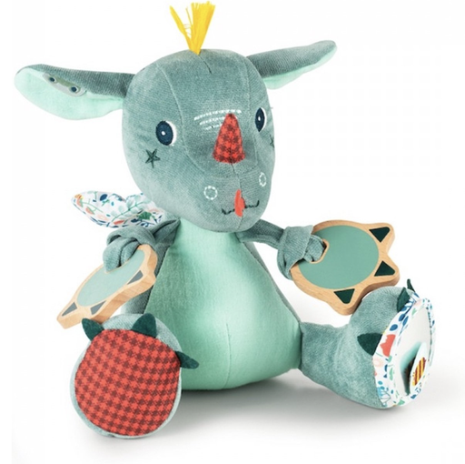 [426630] PLUCHE KNUFFEL, Multi-activiteitendraak, Joe, blauw, draakje, uni, H24 cm, textiel, +activities, vanaf 9 maanden