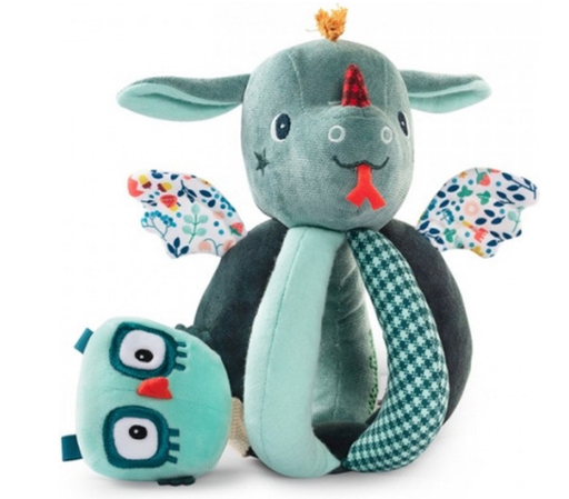 [436487] RAMMELAAR, Grijprammelaar, Joe, blauw, uni, textiel, +muziek, vanaf 6 maanden