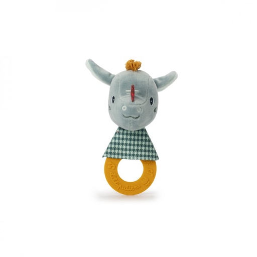 [474614] Lilliputiens | Rammelaar/Bijtring Joe Siliconen/Textiel Groen +0M 