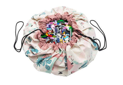 [398953] OPBERGZAK, Double Print, walk in a park, ao flamingo parkplan, rond, katoen, Dia140cm, opvouwbaar, 1 stuk(s), 2022