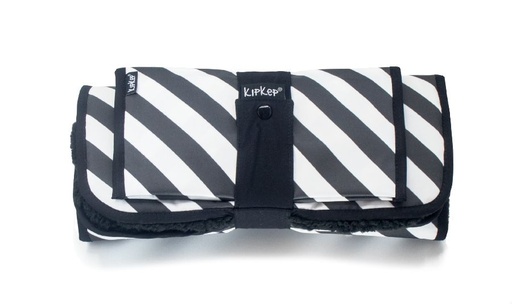 [459610] Kipkep | Napper Combi-Set black stripes Teddy verschoonmatje/luieretui
