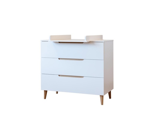 [475937] COMMODE, Boho White, met verdieper, 3 lade(n), 100x90x51cm, wit, MDF/massief den, 2023
