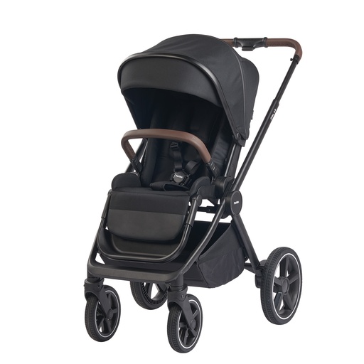 [476568] WANDELWAGEN, Crios 4.0, black, zwart, frame zwart/alu, incl regenscherm, duwbeugel imitatieleder bruin, 2023