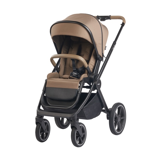[476573] WANDELWAGEN, Crios 4.0, taupe, bruin/ecru, frame zwart/alu, incl regenscherm, duwbeugel imitatieleder taupe, 2023