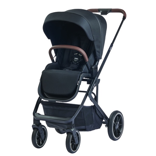 [476587] WANDELWAGEN, Juno, black, zwart, frame zwart/aluminium, incl regenscherm duwbeugel imitatieleder, 2023