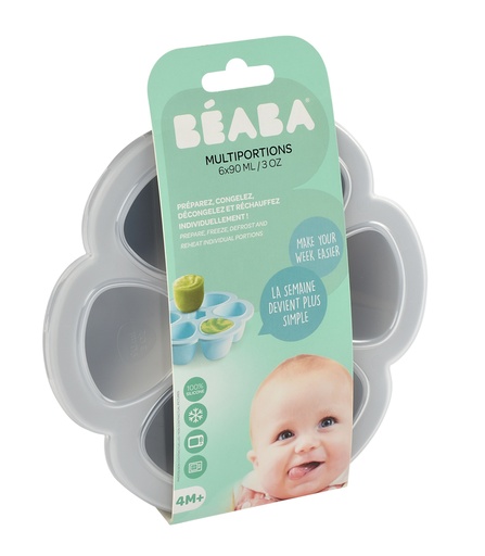 [387252] Beaba | Bewaarpotje Multi Portions Mistgrijs 6x90ml