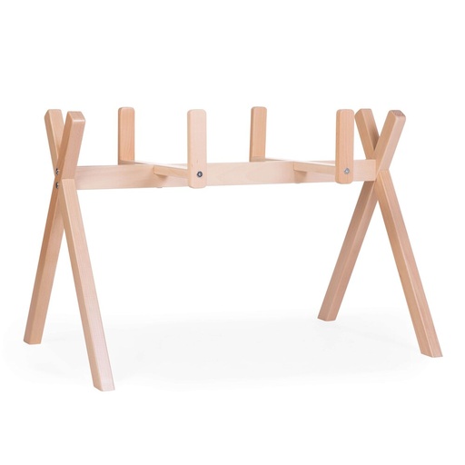 [398287] DRAAGMAND/WIEG STAANDER, Tipi Stand + Baby Gym 2 in 1, bruin, geschikt voor wieg Moses basket, hout, 55x60x87cm