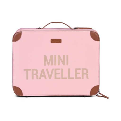 [401261] REISKOFFER, Mini Traveller, pink/copper, rits, met handvat, met schouderriem, met naamlabel, nylon