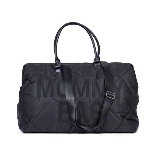 [423011] VERZORGINGSTAS, Mommy Bag Puffered, black, gematelasseerd/print Mommy Bag, nylon, +luiermat, +schouderriem, 2021