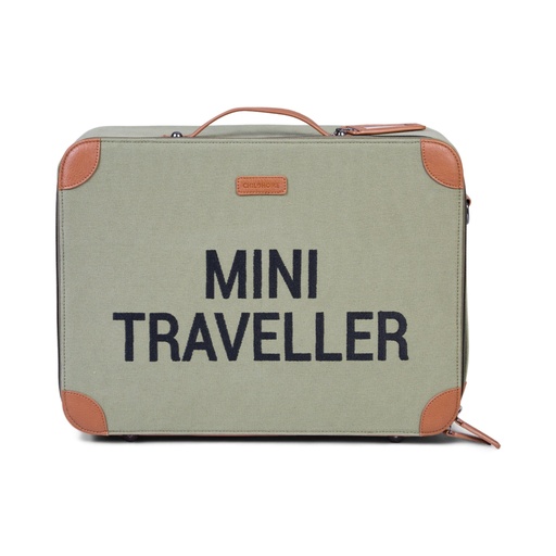 [423019] REISKOFFER, Mini Traveller, kaki, uni/pr Mini Traveller, rits, met handvat, met naamlabel, canvas, 2021