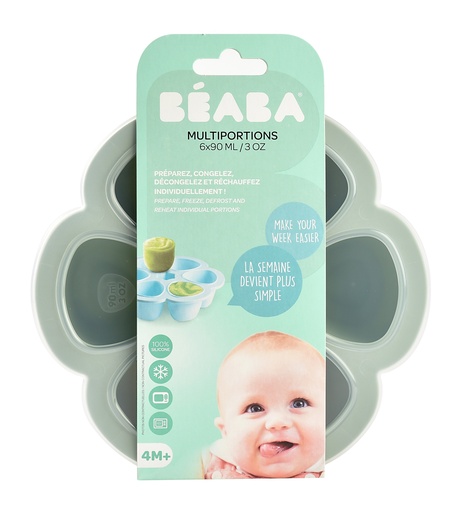 [438465] BEWAARPOTJE, Multi Portions, grijs/ groen, siliconen/kunststof, 1x 540 ml, 6 vakjes van 90ml
