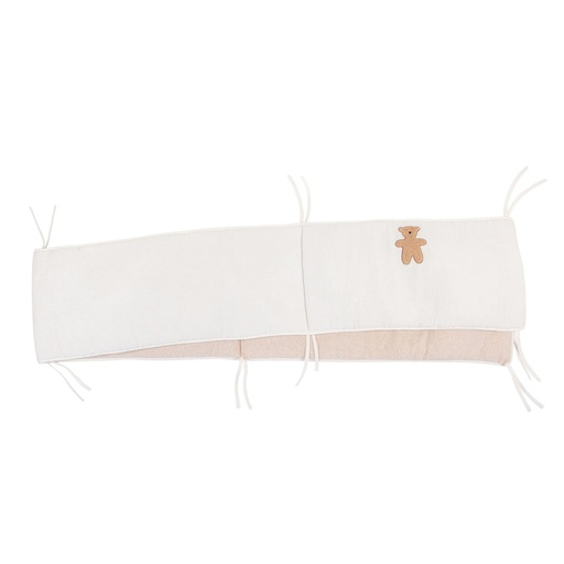 [442479] Childhome | Parkbumper Teddy Broderie Beer Tetra/Jersey Dubbelzijdig 35x340cm