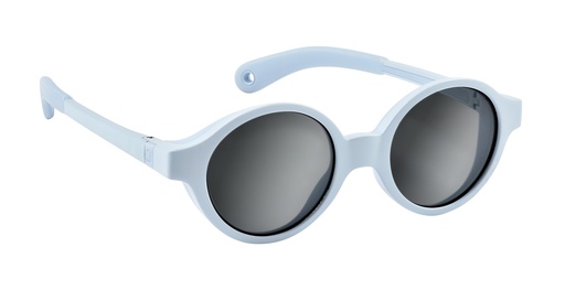 [455369] ZONNEBRIL, Joy, bleu perle, 9-24m, blauw , zonnef kl3, verstelb band, zijdel blok licht, verstelbare beentjes, in etui