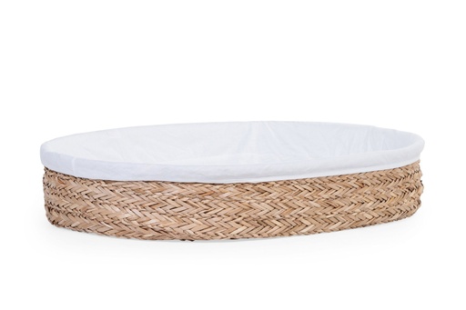 [471947] Childhome | Verzorgingsmand Changing Basket Seagrass  met Hoes Wit/Ecru