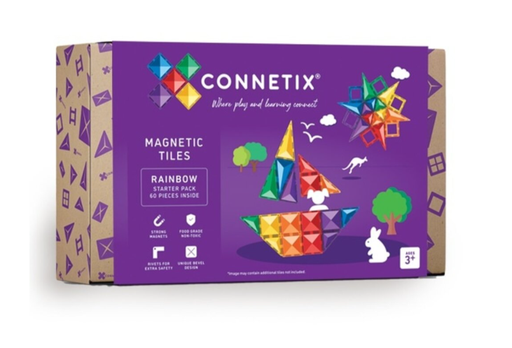 [474806] MAGNETISCHE BLOKKEN, Starter Pack - 60, Magnetic Tiles, rainbow, vanaf 36 maanden, inhoud: 60 stuk(s)