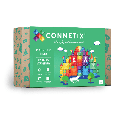 [475045] MAGNETISCHE BLOKKEN, 102, Creative Pack 102, Magnetic Tiles, rainbow, kunststof, vanaf 36 maanden, inhoud: 100 stuk(s)